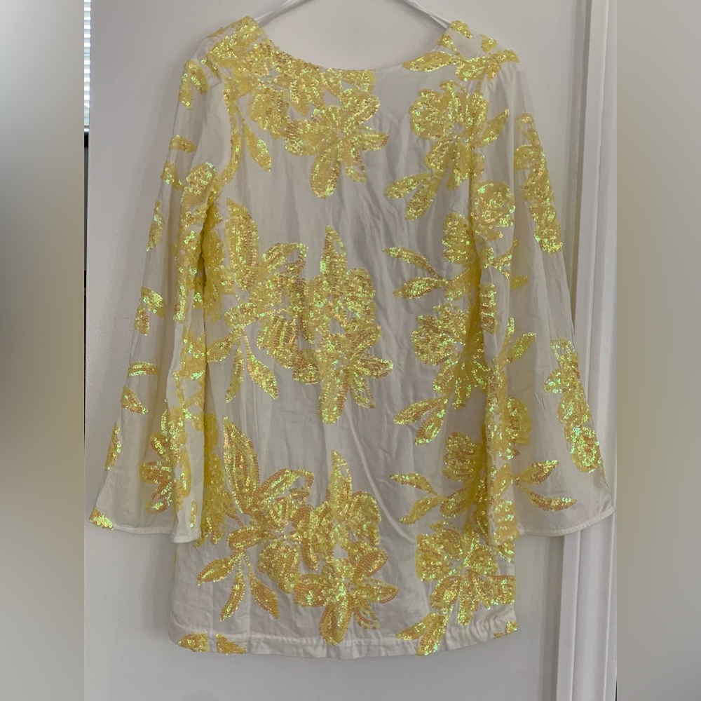 Endless Rose Linen & Sequence Mini Dress Size Small New With Tags